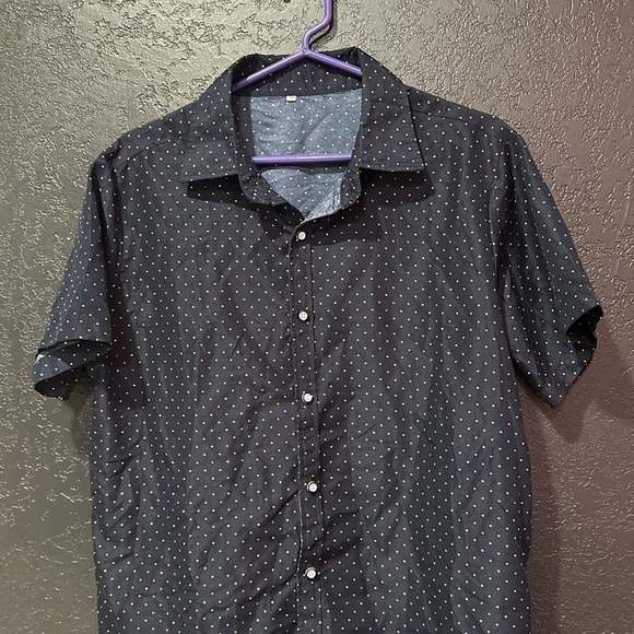 PASOK Men’s Polka Dot short Sleeve Button Down Shirt Size Small NWT - Picture 3 of 6